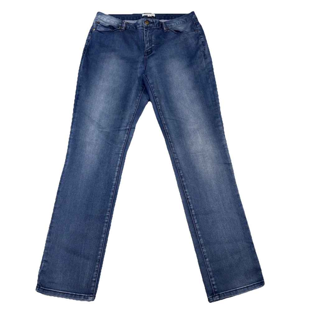 Tribal Jeans Womens 12 Blue Boyfriend Jeans Preppy Relaxed Fit Medium Wash Denim